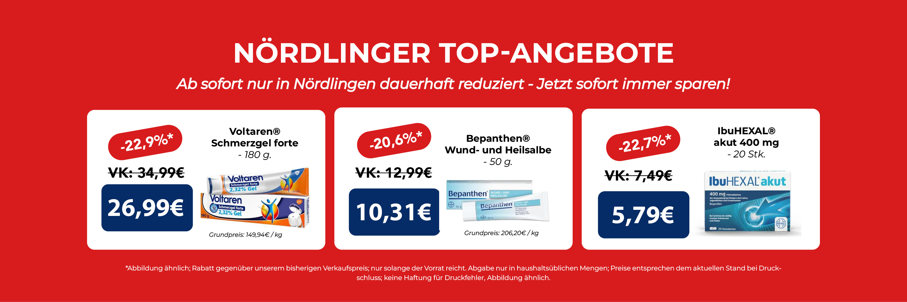 3 Bilder von reudzierten Artikeln